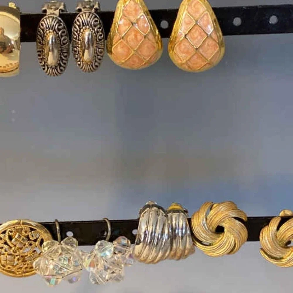 Beautiful Array Of Elegant Vintage Clip On Earrings - Silver, Gold, Coral, Shell